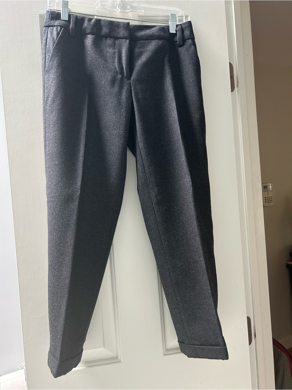 Women’s Dark Gray Ankle Pants - Classic Worsted Wool Lined Tailored Trousers
